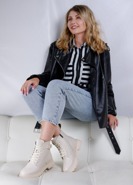 Ботинки женские зимние <22R6-31-120Z= беж/к>