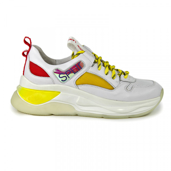 Кроссовки женские <A9127-3 жел+бел/к>