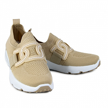 Кроссовки женские лето <D9075-3 беж/тек>