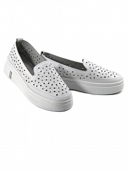 Слипоны женские лето <HT109-011 бел/к>