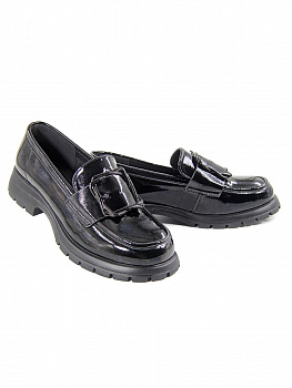 Лоферы женские <RH158-011 ч/нат лак к>