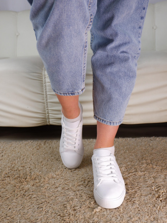 Кеды женские лето <6923 бел+сере/эко к>