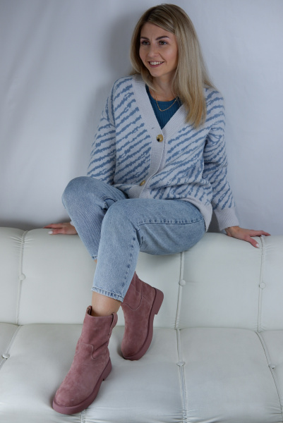 Полусапоги женские зимние <K1158-3000M-F66 роз/з>