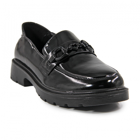 Лоферы женские <GC105-021 ч/нат лак>