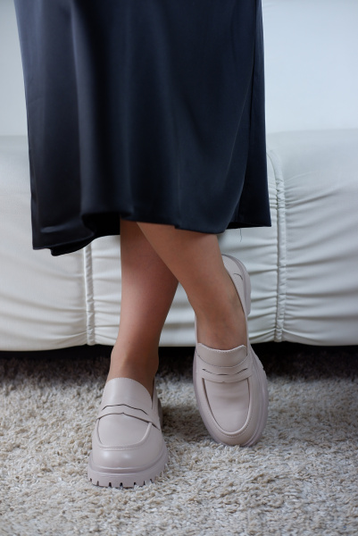 Лоферы женские <JE260-012= темно-беж/к>