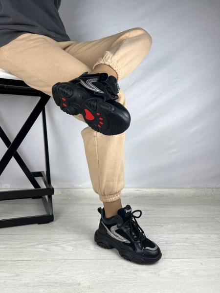 Кроссовки женские демис <Y2638= ч/замша+эко>