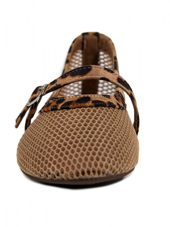 Балетки женские лето <NJ-071-beige бежевый/тек>