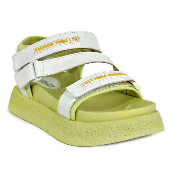 Сандалии женские <L2126HA= бел+жел/эко к>