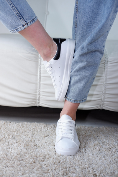 Кеды женские лето <66-068= бел+чер/эко к>