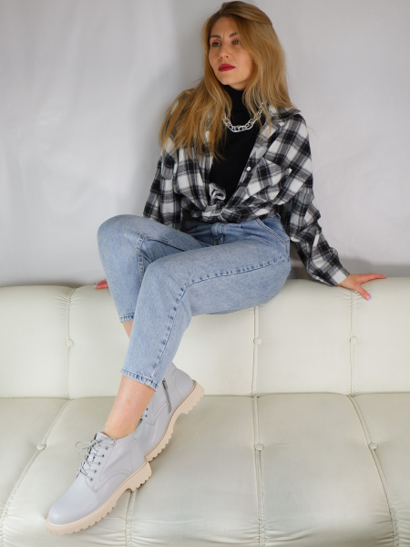 Ботинки женские демис <JM158-011 св-серы/к>