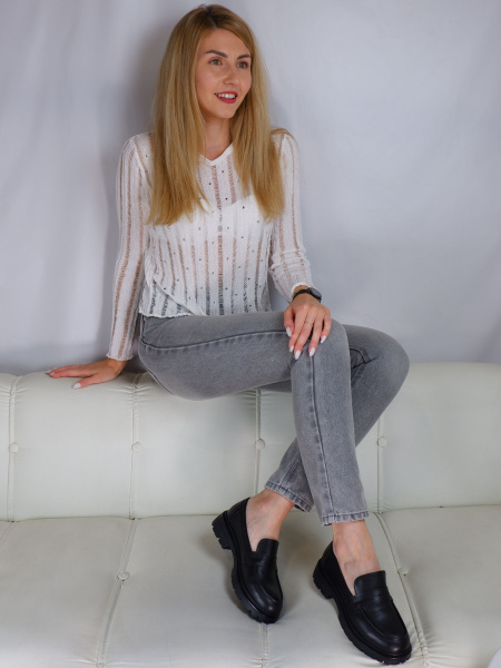 Лоферы женские <JE260-010= ч/к>