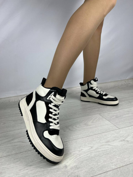 Кеды женские демис <Y2612= чер+бел/к>