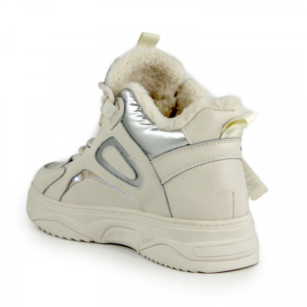 Кеды женские демис <T0252-6D= сере+беж/эко к>