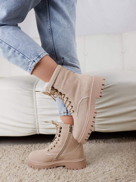 Ботинки женские зимние <SY9357-4M= бежевый/з>