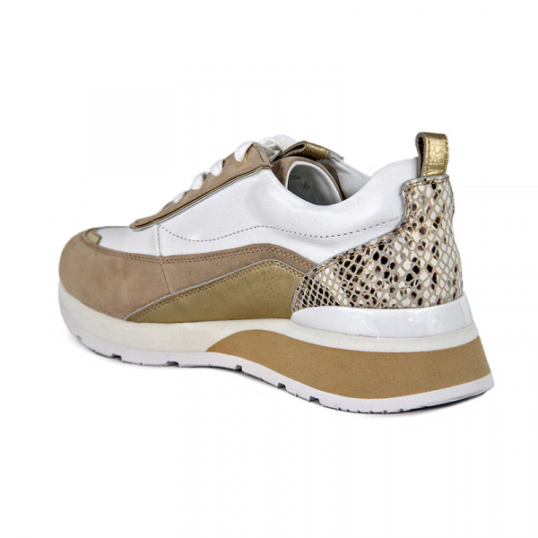 Кроссовки женские <103780B-YP= беж+бел/з+к>