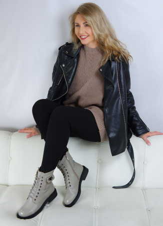 Ботинки женские демис <21W10-19-105B серы/к>