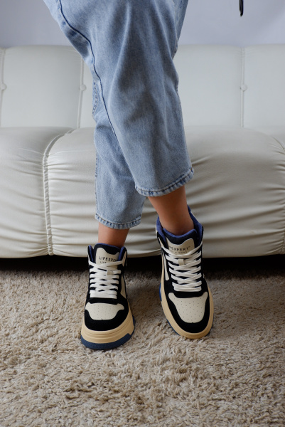 Кеды женские демис <A09-588-5 беж+чер/к+з>