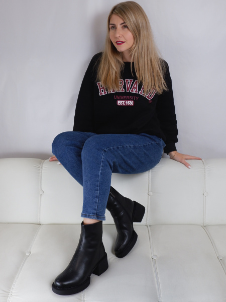 Ботильоны женские зимние <U355-030= чер/к>