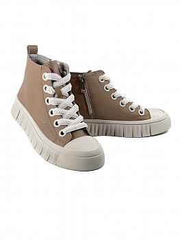 Кеды женские <K241-PZ-01-D темно-беж/к>