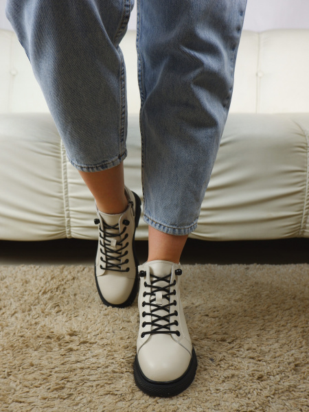 Ботинки женские демис <EH292-011 беж/к>