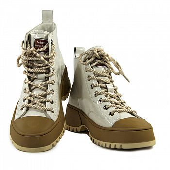 Кеды женские демис <2V6009-1= мол/нат лак к>