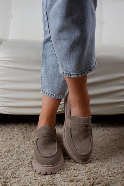 Лоферы женские <K-S-829A5001-38=тем-беж/з>