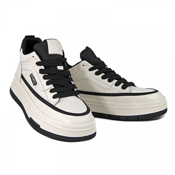 Кроссовки женские демис <563-7= беж+чер/к>