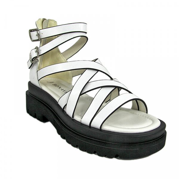 Сандалии женские <12W26-22-112= бел/к>