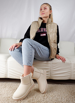 Угги женские зимние <48290-4 беж/к>