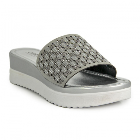 Сабо женские <20758 серы/к+стразы>