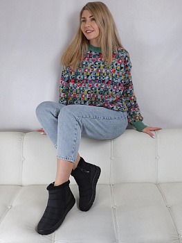 Дутыши женские зимние <8843-233 ч/эко к+т>