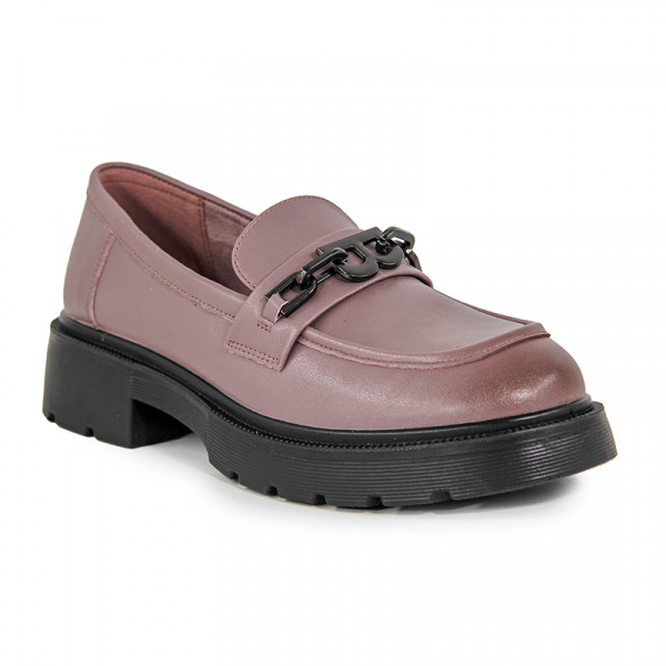 Лоферы женские <12R3-46-114-1= серо-роз/к>