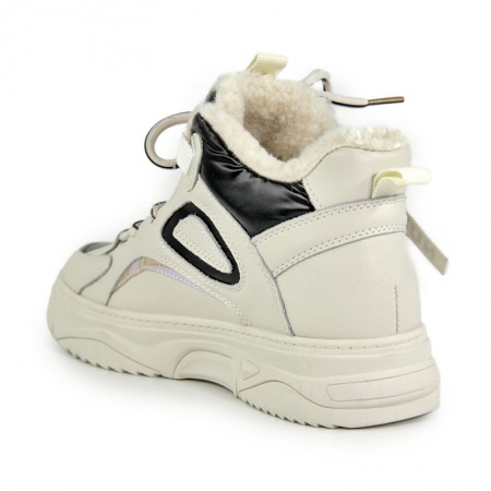 Кеды женские демис <T0252-6D= чер+беж/эко к>