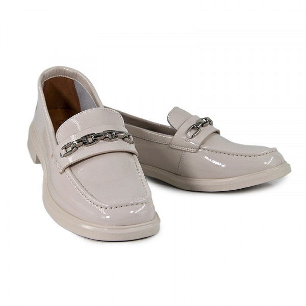 Лоферы женские лето <31W27-10-024= мол/нат лак>