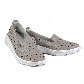 Слипоны женские <12F17-2-012= серы/к>