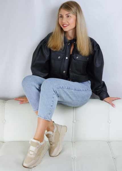 Кроссовки женские зимние <K-ZZM-JS308-27DM беж/з+к>