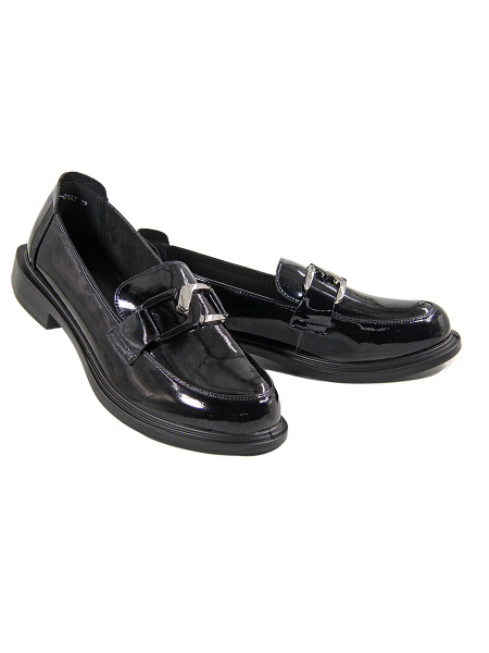 Лоферы женские <52-05-01-01AT ч/нат лак к>