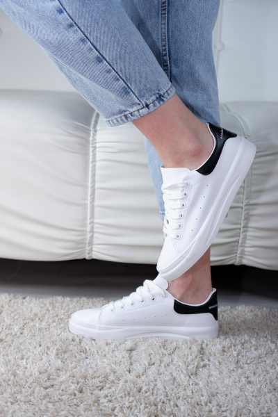 Кеды женские лето <66-068= бел+чер/эко к>