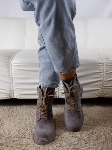 Ботинки женские зимние <P103-966ZM 355YF  серы/з>