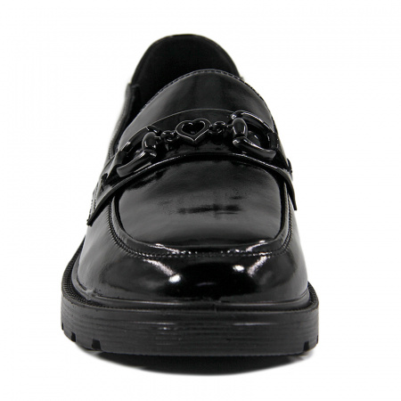 Лоферы женские <GC105-021 ч/нат лак>