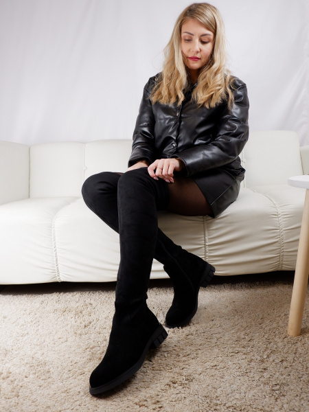 Ботфорты женские зимние <C233-PKN-01-H-27 ч/з+т>