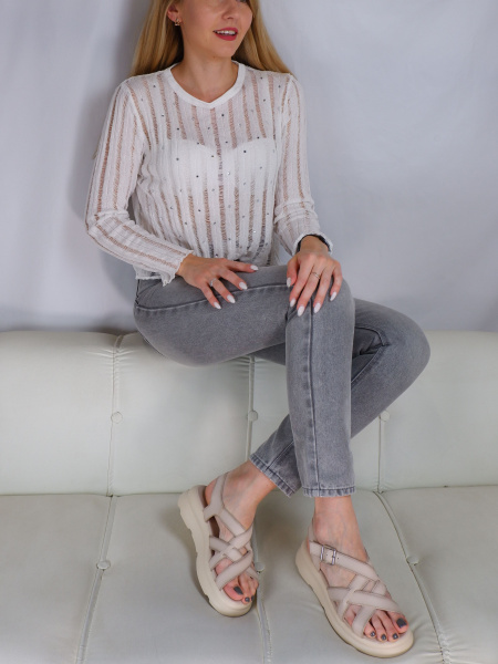 Сандалии женские лето <ED022-031беж/к>