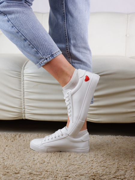 Кеды женские лето <6923 бел+кр/эко к>