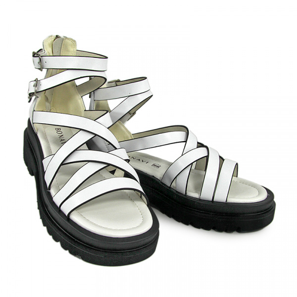 Сандалии женские <12W26-22-112= бел/к>