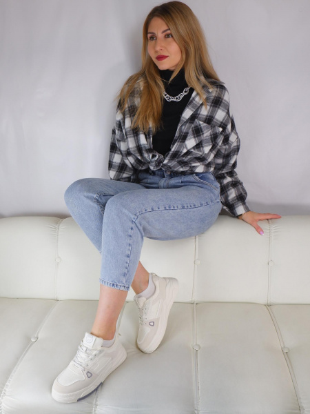 Кроссовки женские <AY002-030 беж/эко к+т>