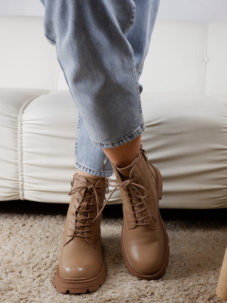 Ботинки женские зимние <DD6159KPM темно-беж/к>